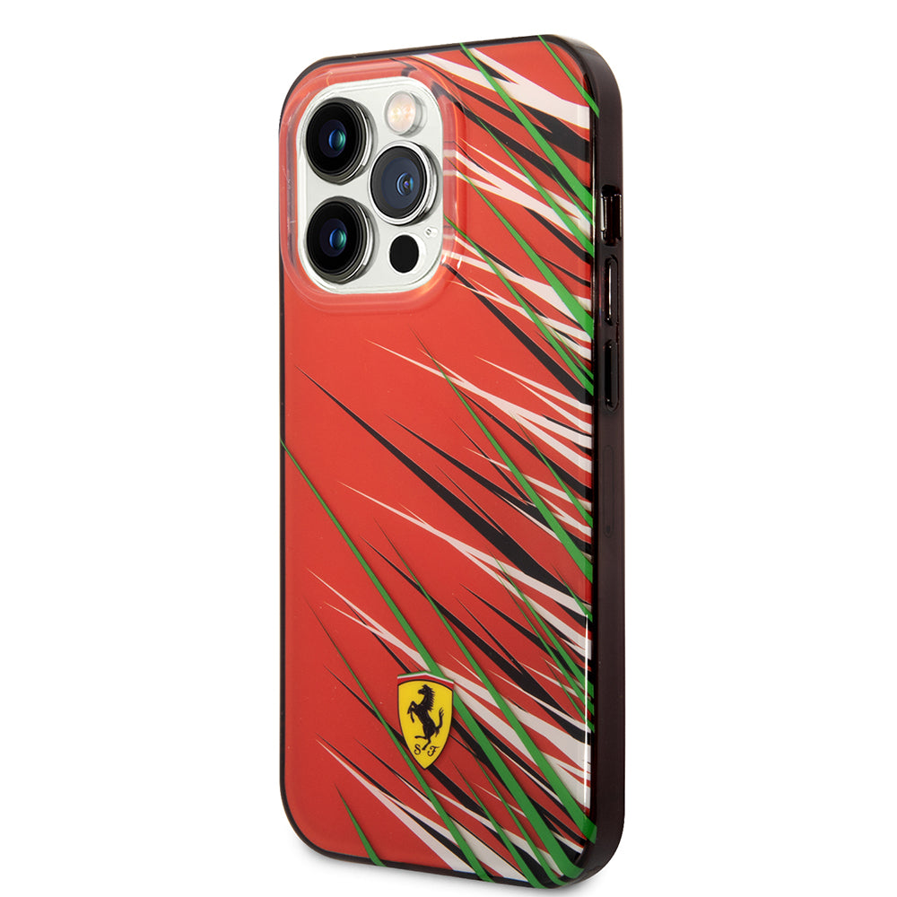 iPhone 14 Pro Max Kılıf Ferrari Orijinal Lisanslı Baskı Logolu Çimen Desenli Kılıf