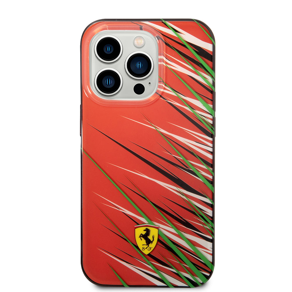 iPhone 14 Pro Max Kılıf Ferrari Orijinal Lisanslı Baskı Logolu Çimen Desenli Kılıf