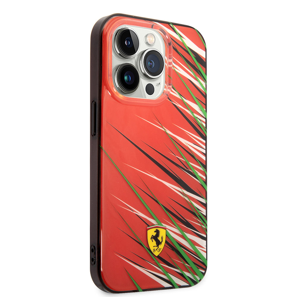 iPhone 14 Pro Max Kılıf Ferrari Orijinal Lisanslı Baskı Logolu Çimen Desenli Kılıf