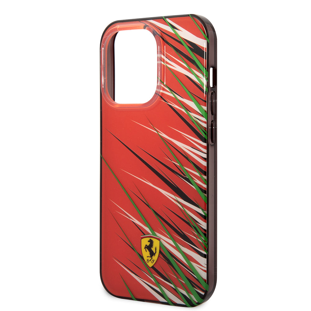 iPhone 14 Pro Max Kılıf Ferrari Orijinal Lisanslı Baskı Logolu Çimen Desenli Kılıf