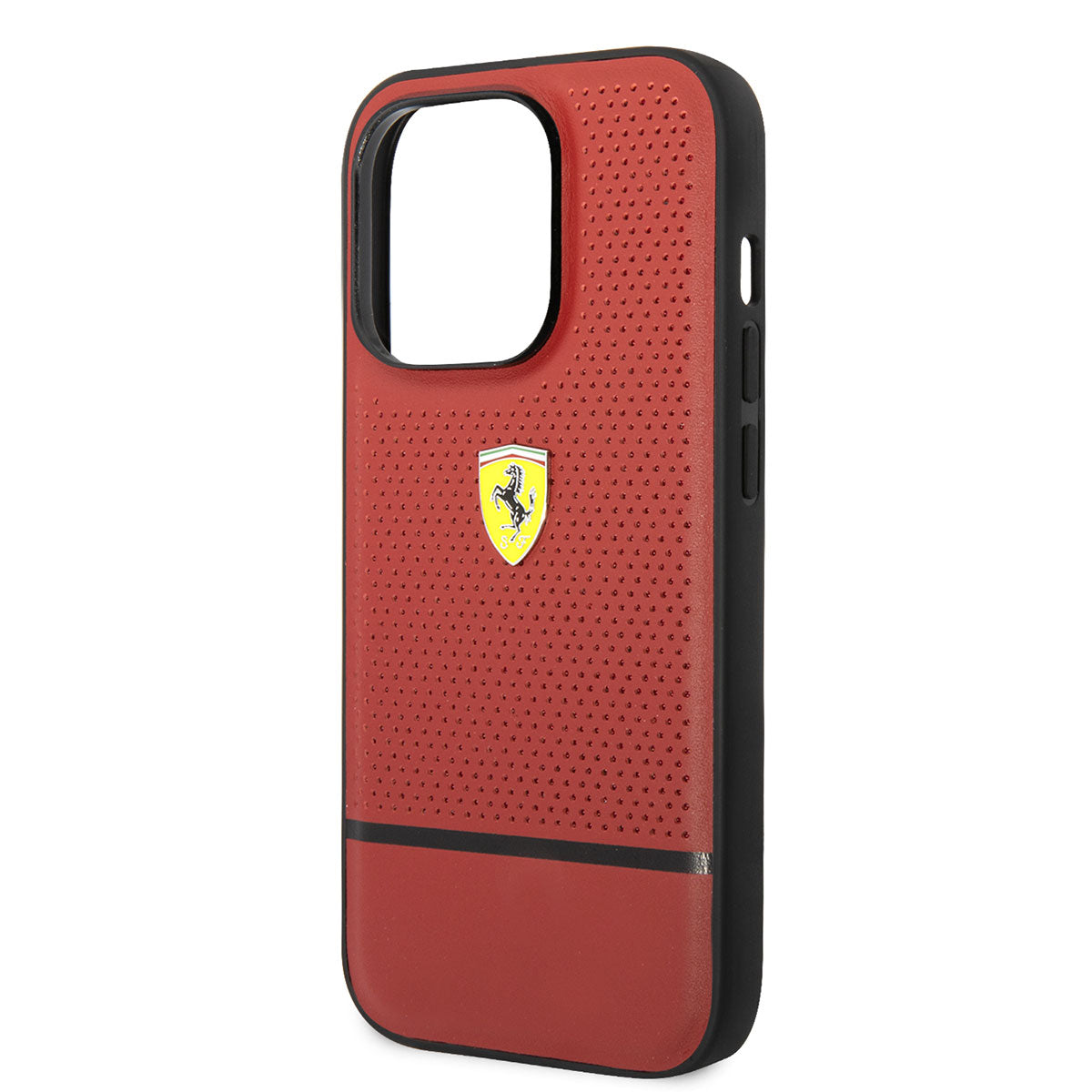 iPhone 14 Pro Max Kılıf Ferrari Orijinal Lisanslı Deri Delikli Ve Çizgili Dizayn Kılıf