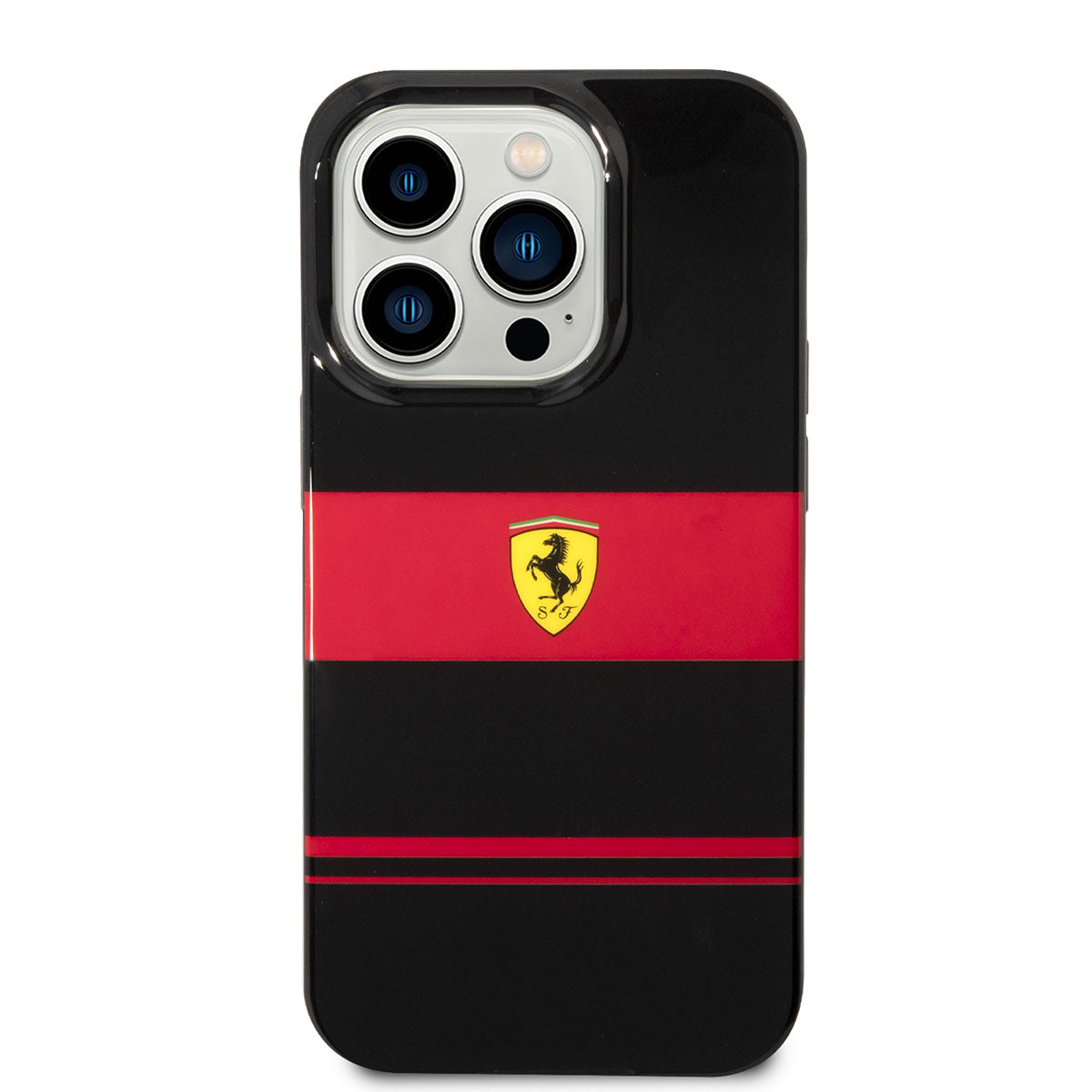 iPhone 14 Pro Max Kılıf Ferrari Orijinal Lisanslı M-safe Şarj Özellikli Yatay Çizgili Dizayn Kılıf