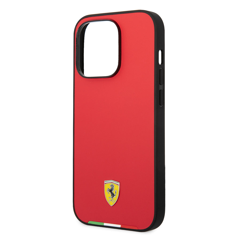 iPhone 14 Pro Max Kılıf Ferrari Orijinal Lisanslı PU Deri İtalyan Bayrak Dizayn Kılıf