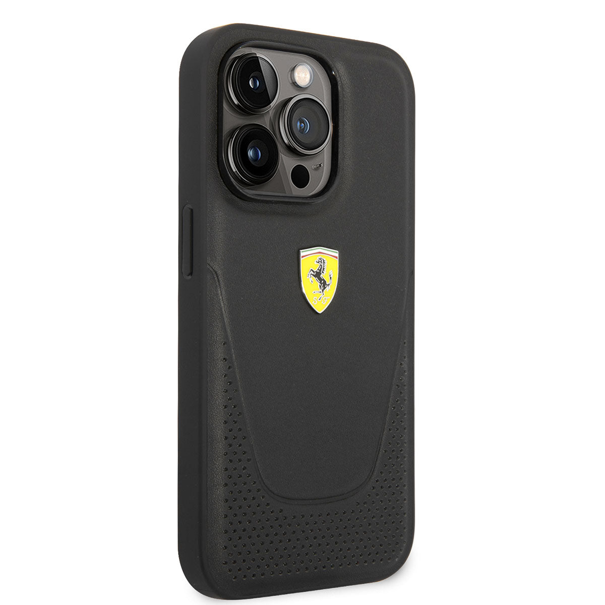 iPhone 14 Pro Max Kılıf Ferrari Deri Delikli Dizayn Kılıf