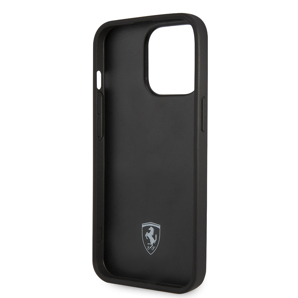 iPhone 14 Pro Max Kılıf Ferrari Deri Sarı Noktalı Dizayn Kılıf