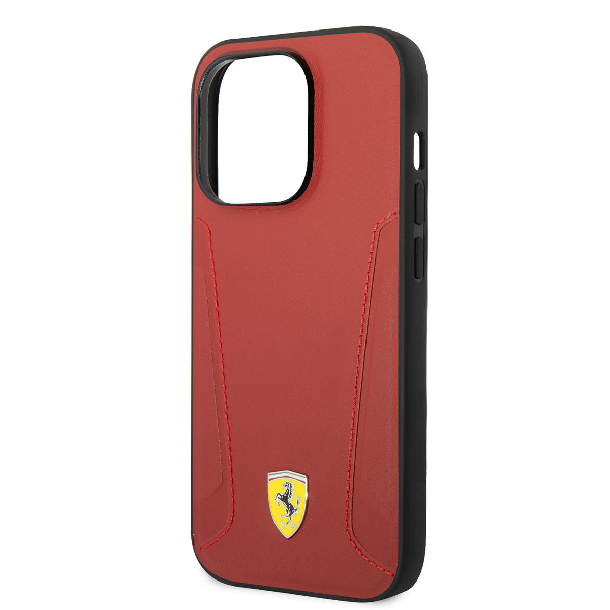 iPhone 14 Pro Max Kılıf Ferrari M-safe Şarj Özellikli Deri Kenarları Damgalı Dizayn Kılıf