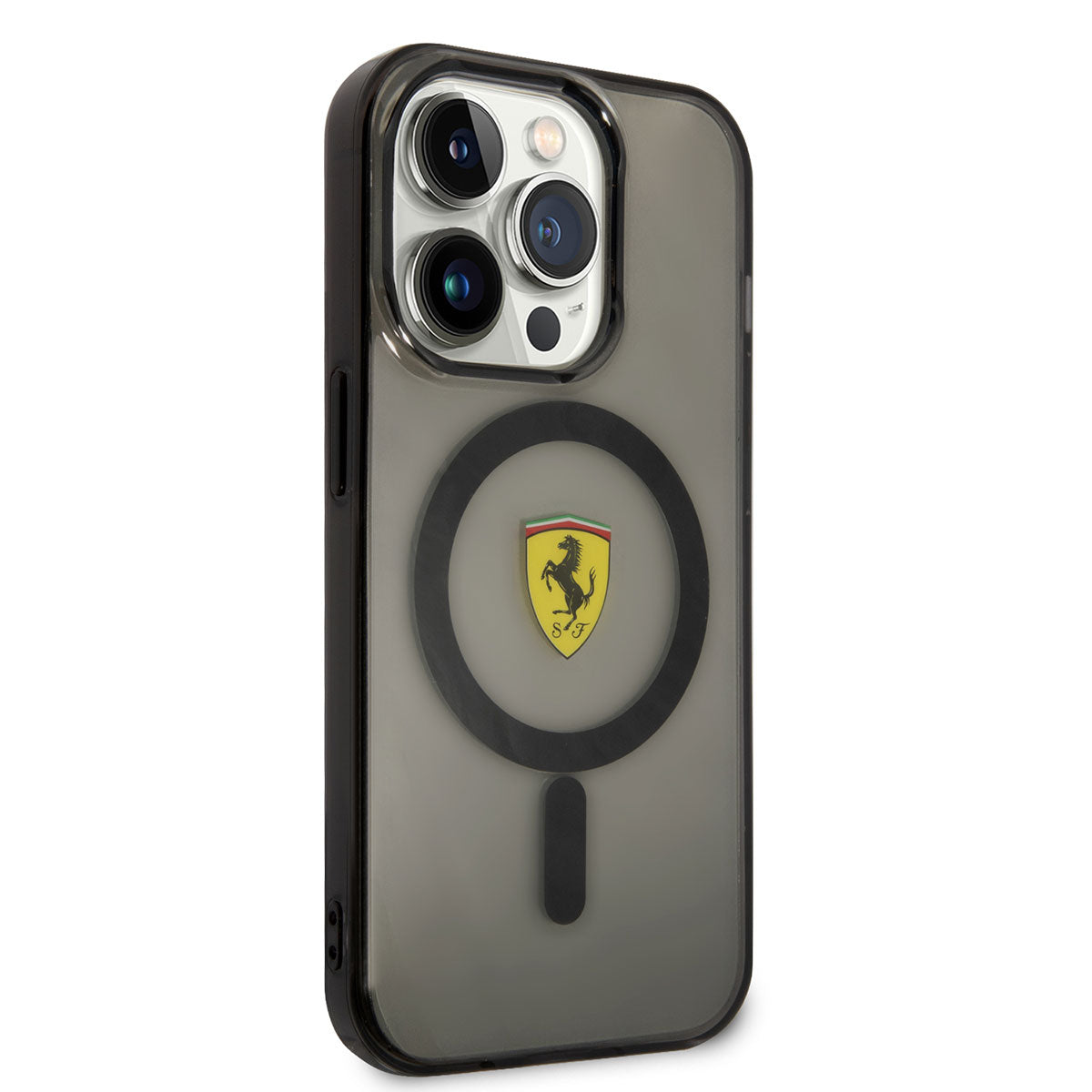 iPhone 14 Pro Max Kılıf Ferrari M-safe Şarj Özellikli Yarı Transparan Dizayn Kılıf
