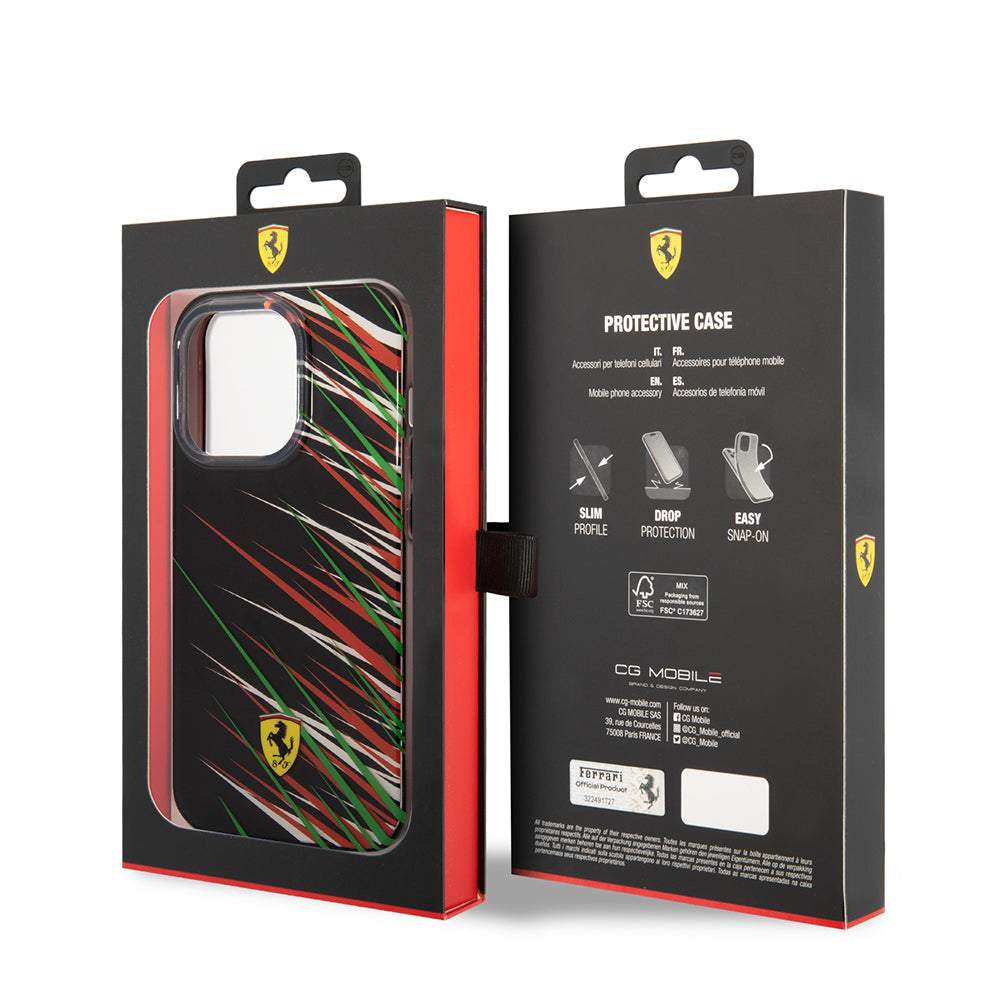 iPhone 14 Pro Max Kılıf Ferrari orijinal Lisanslı Baskı Logolu Çimen Desenli Kılıf
