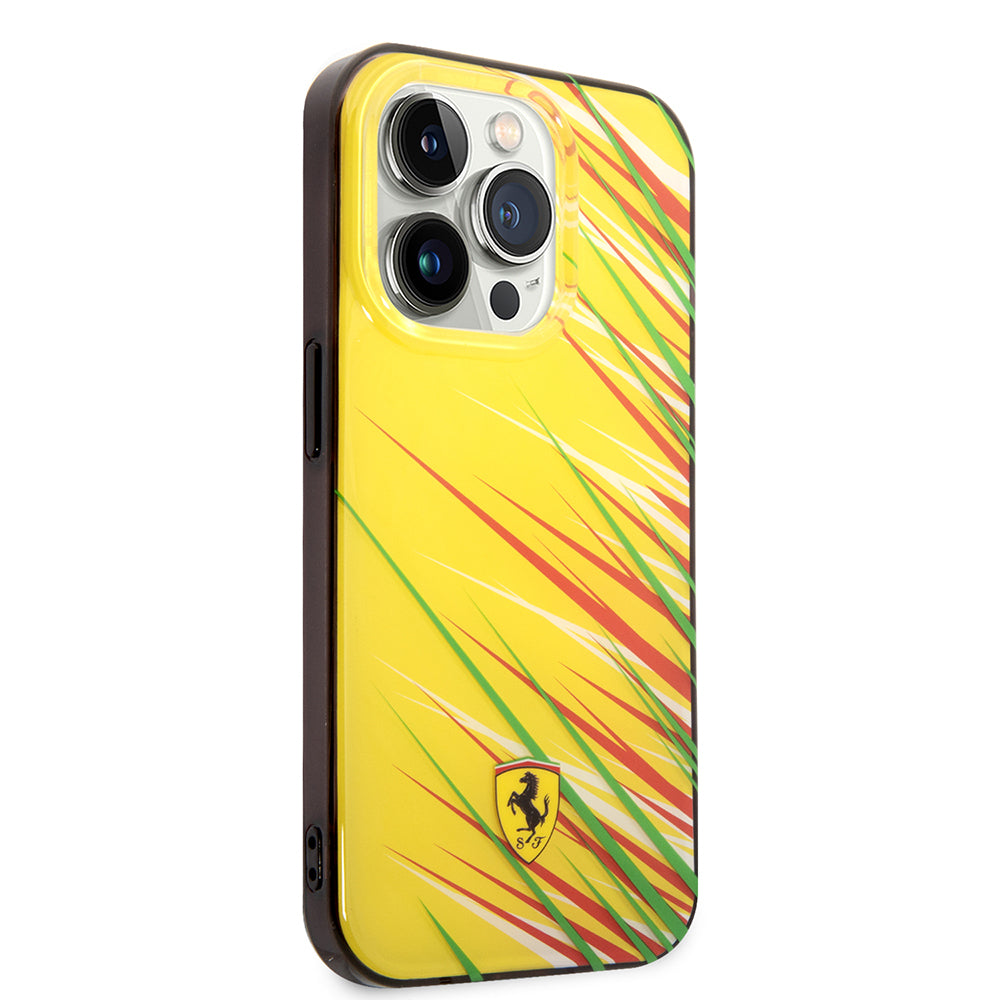 iPhone 14 Pro Max Kılıf Ferrari orijinal Lisanslı Baskı Logolu Çimen Desenli Kılıf