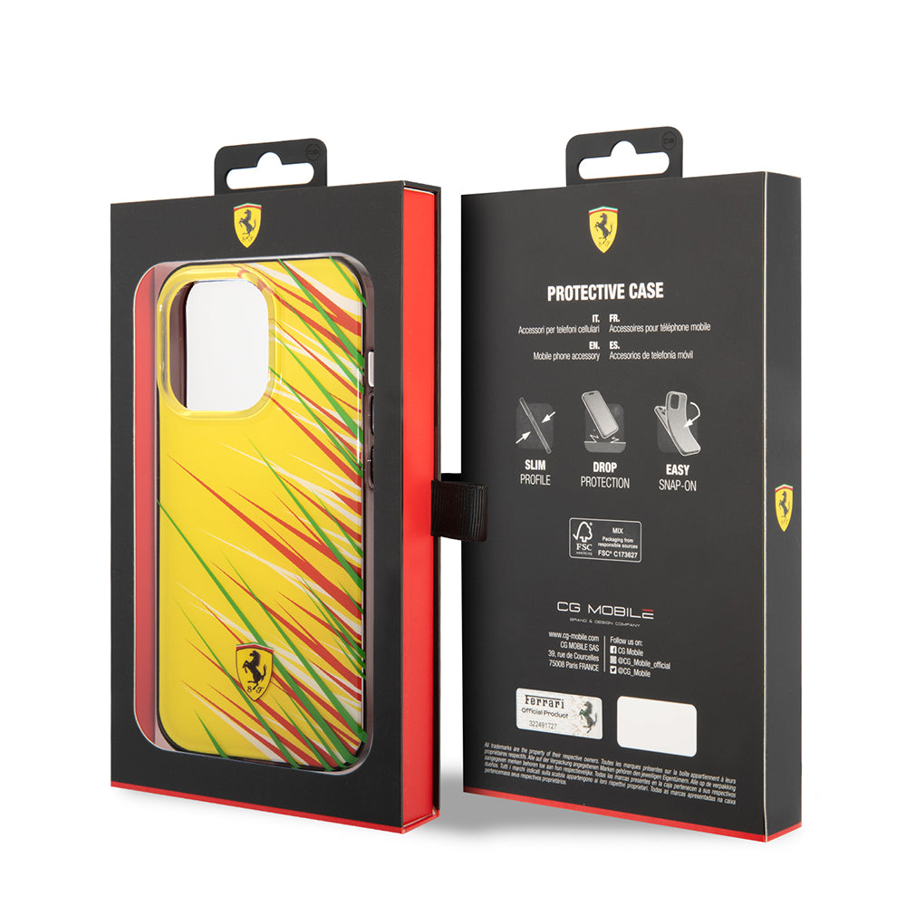 iPhone 14 Pro Max Kılıf Ferrari orijinal Lisanslı Baskı Logolu Çimen Desenli Kılıf