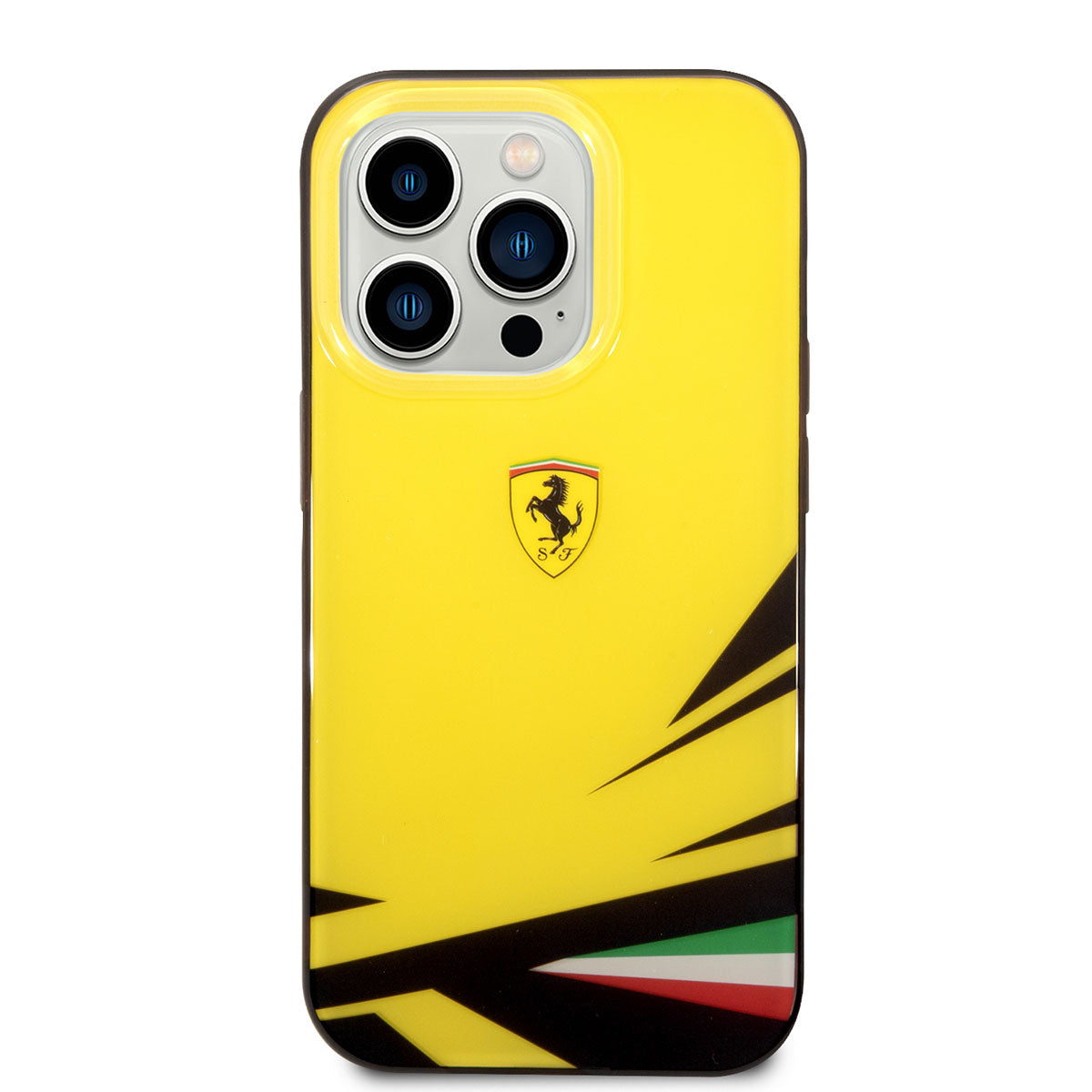 iPhone 14 Pro Max Kılıf Ferrari Sarı İtalyan Bayrak Baskılı Dizayn Kılıf
