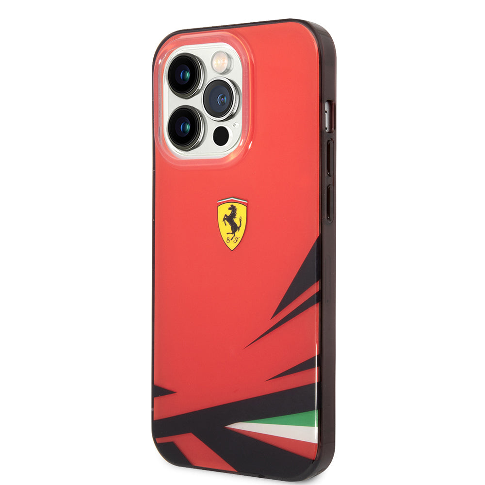 iPhone 14 Pro Max Kılıf Ferrari Sarı İtalyan Bayrak Baskılı Dizayn Kılıf