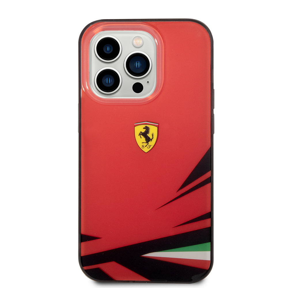 iPhone 14 Pro Max Kılıf Ferrari Sarı İtalyan Bayrak Baskılı Dizayn Kılıf