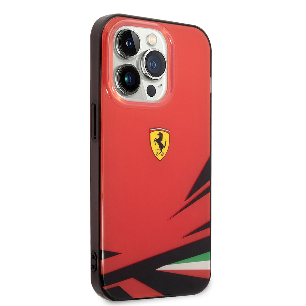 iPhone 14 Pro Max Kılıf Ferrari Sarı İtalyan Bayrak Baskılı Dizayn Kılıf