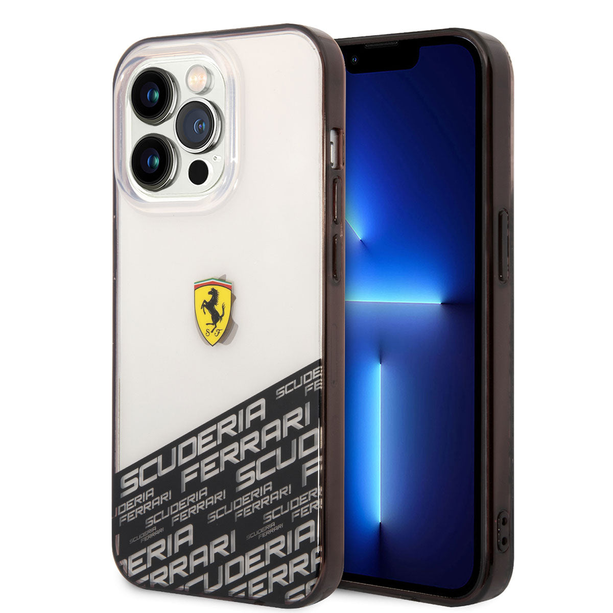 iPhone 14 Pro Max Kılıf Ferrari Transparan Alt Kısım Baskılı Dizayn Kılıf