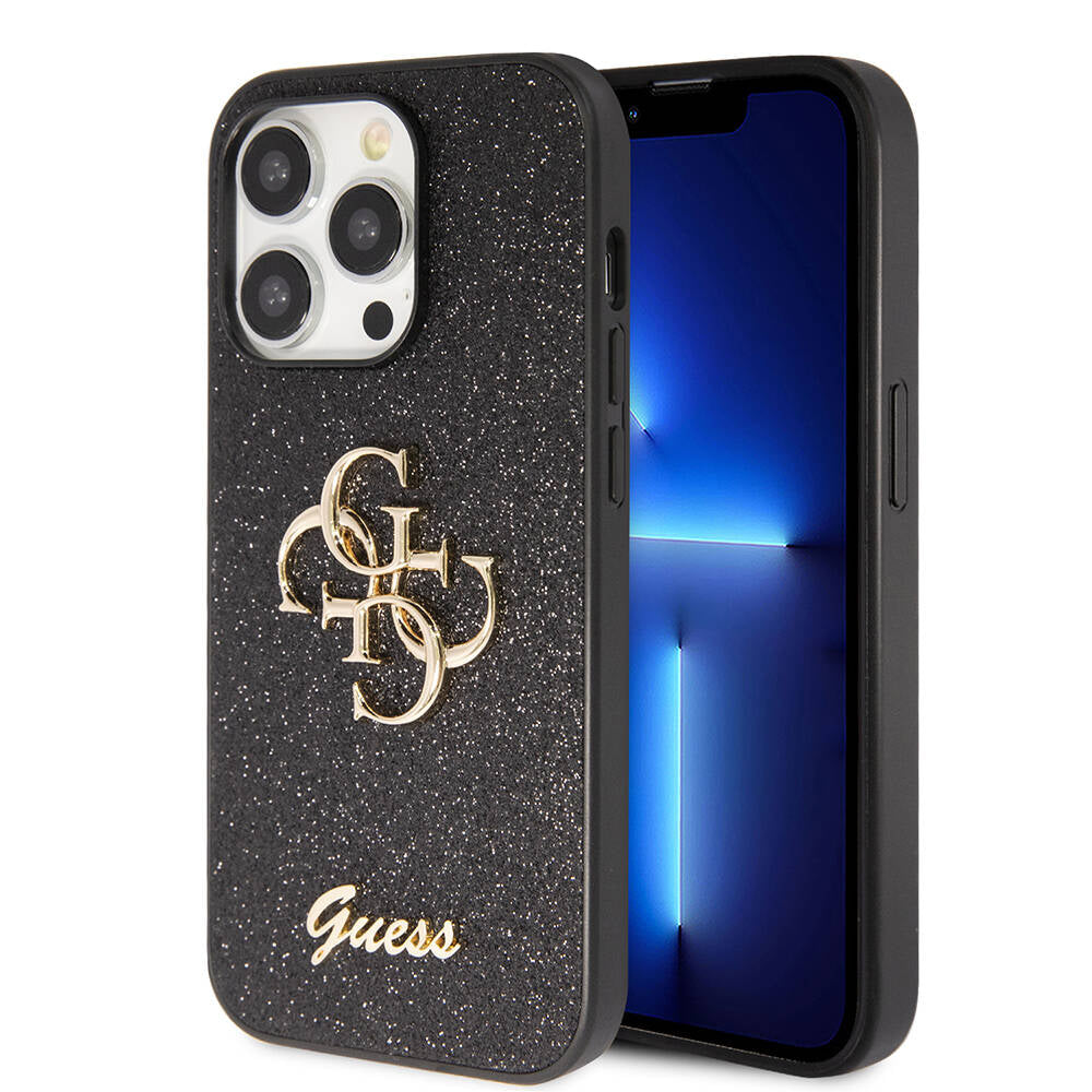 iPhone 14 Pro Max Kılıf Guess Orijinal Lisanslı 4G Büyük Metal Logolu Glitter Kılıf