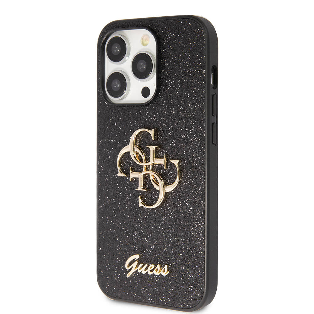 iPhone 14 Pro Max Kılıf Guess Orijinal Lisanslı 4G Büyük Metal Logolu Glitter Kılıf