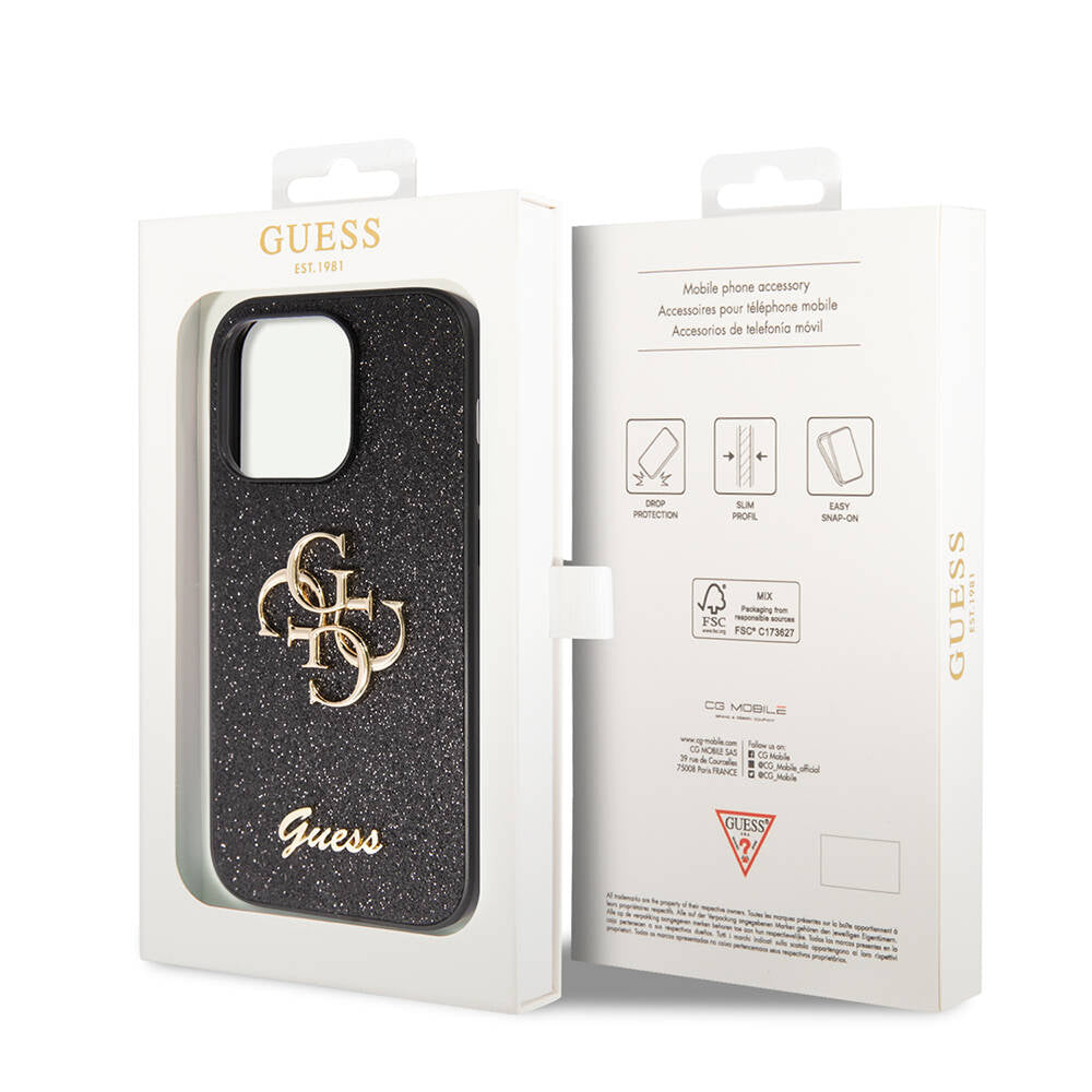 iPhone 14 Pro Max Kılıf Guess Orijinal Lisanslı 4G Büyük Metal Logolu Glitter Kılıf