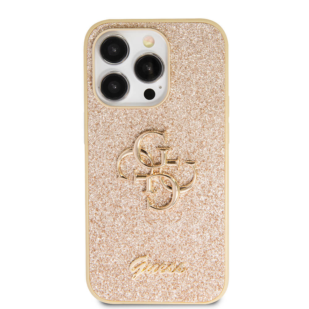 iPhone 14 Pro Max Kılıf Guess Orijinal Lisanslı 4G Büyük Metal Logolu Glitter Kılıf