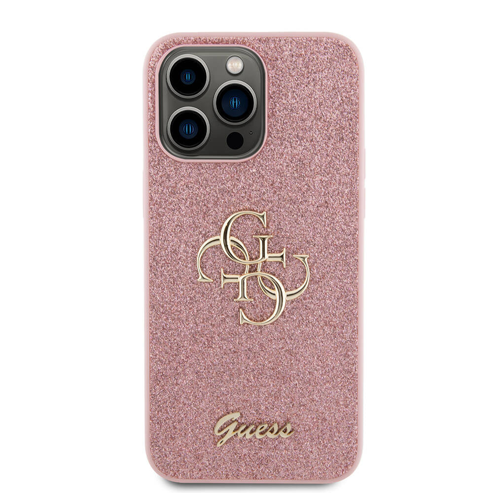 iPhone 14 Pro Max Kılıf Guess Orijinal Lisanslı 4G Büyük Metal Logolu Glitter Kılıf