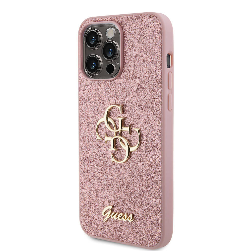 iPhone 14 Pro Max Kılıf Guess Orijinal Lisanslı 4G Büyük Metal Logolu Glitter Kılıf