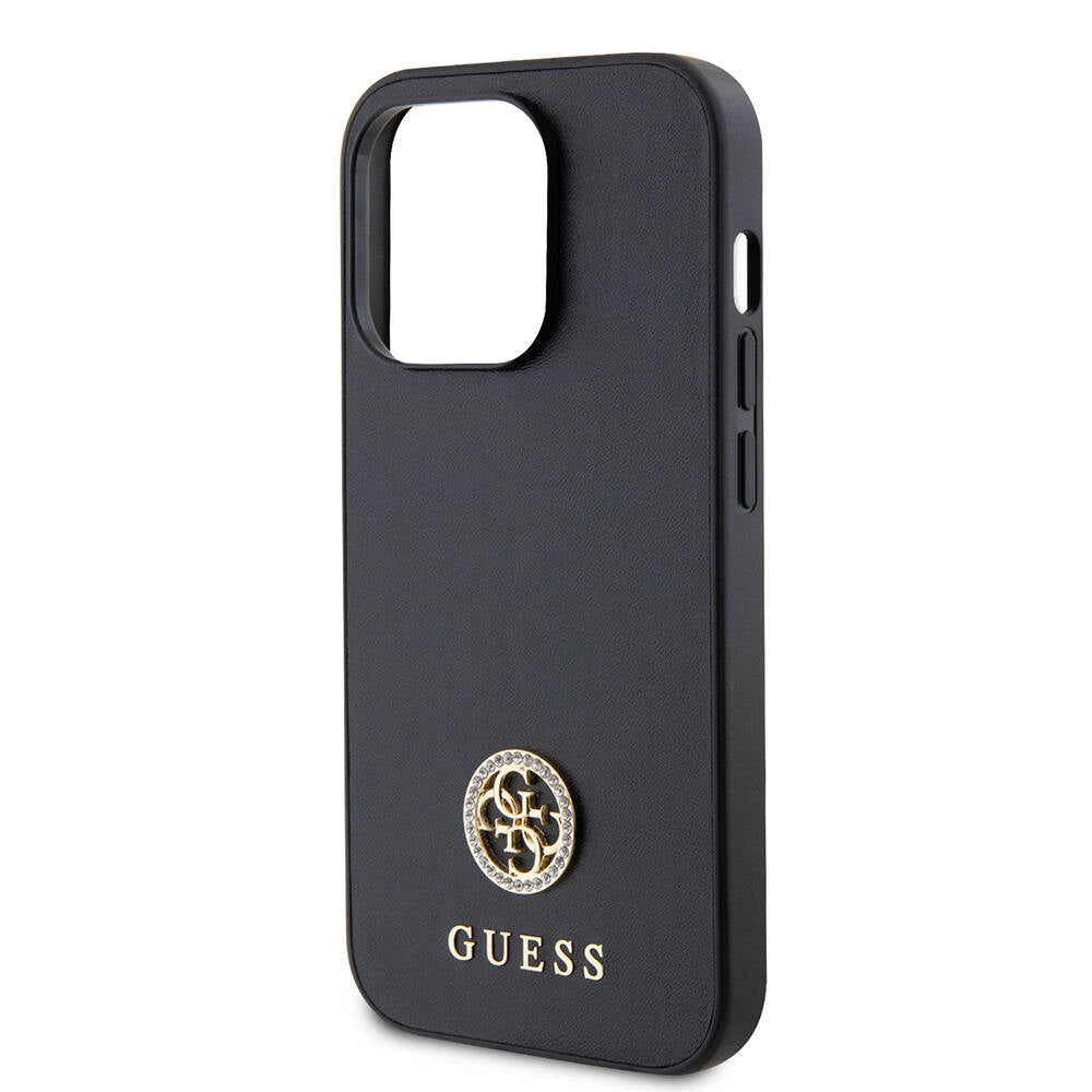 iPhone 14 Pro Max Kılıf Guess Orijinal Lisanslı Deri 4G Metal Logo Strass Kılıf