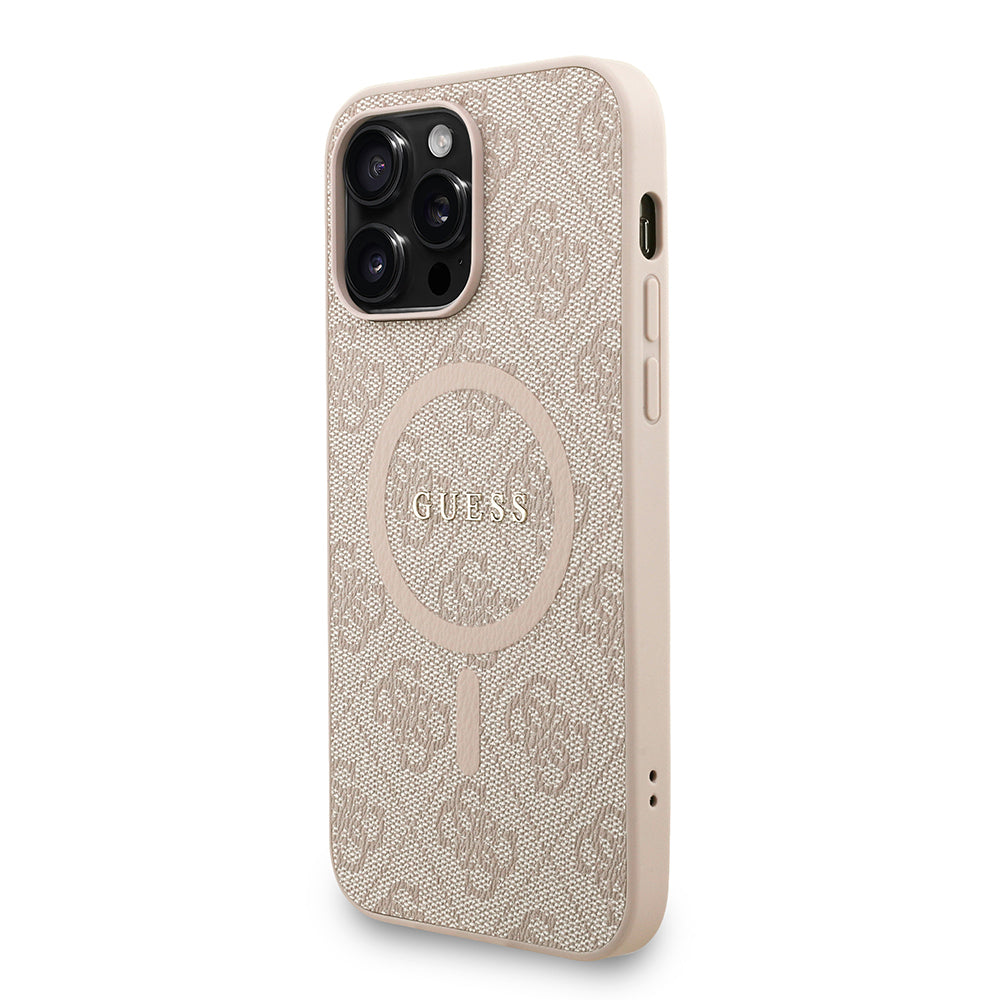 iPhone 14 Pro Max Kılıf Guess Orijinal Lisanslı M-safe Şarj Özellikli PU Deri Bilek Askı İpli Yazı Logolu Kılıf