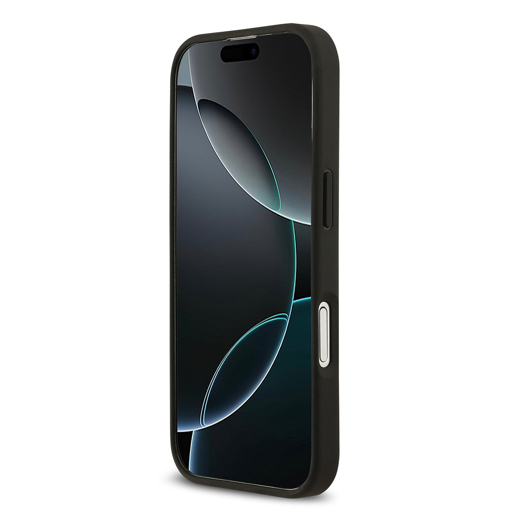 iPhone 17 Kılıf Guess Orijinal Lisanslı M-safe Şarj Özellikli Taneli Çiçek Tasarımlı Metal Yazı Logolu Kılıf