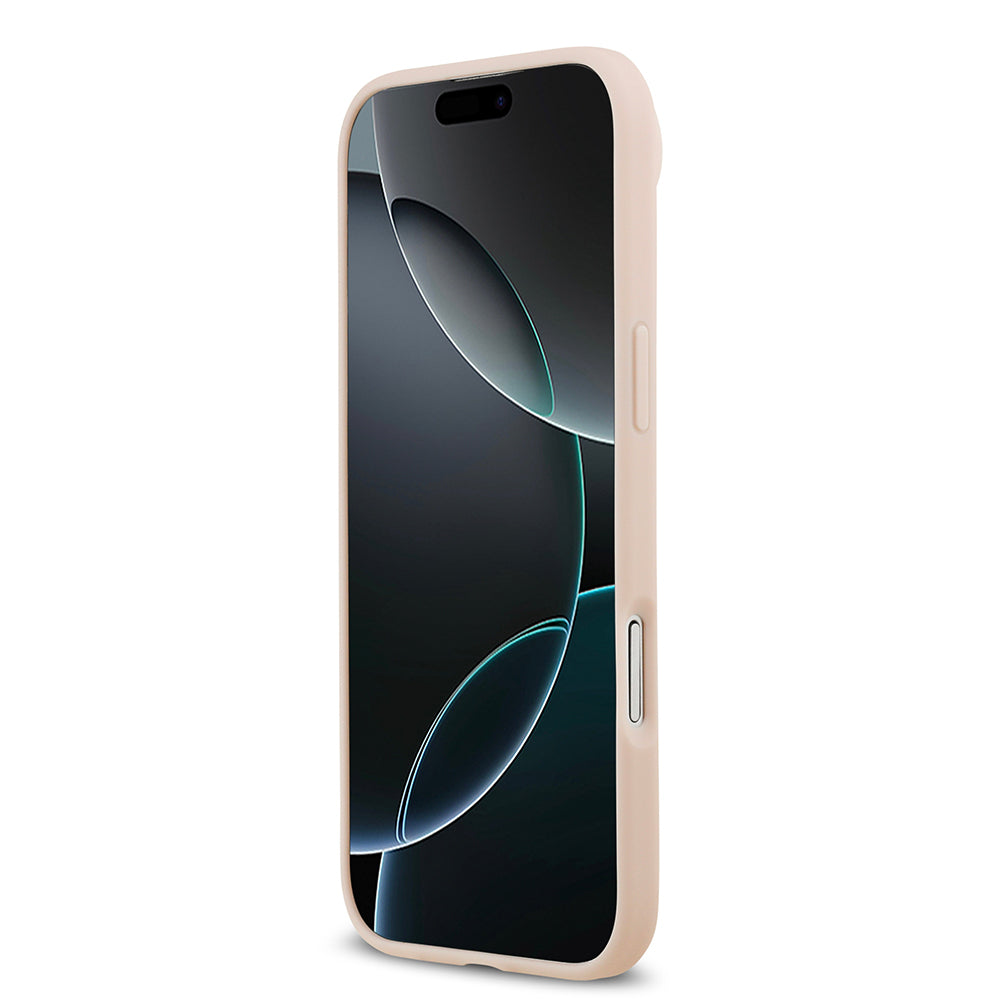 iPhone 17 Air Kılıf Guess Orijinal Lisanslı M-safe Şarj Özellikli Taneli Çiçek Tasarımlı Metal Yazı Logolu Kılıf