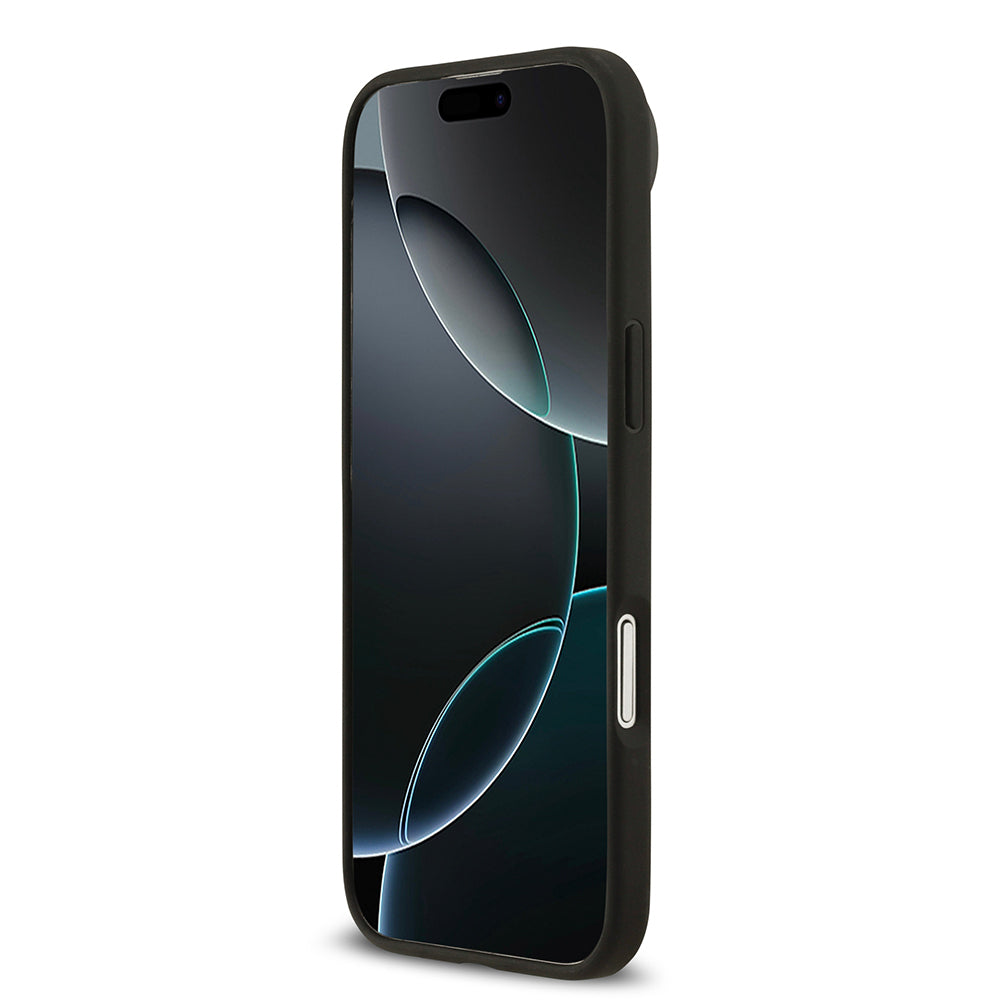 iPhone 17 Air Kılıf Guess Orijinal Lisanslı M-safe Şarj Özellikli Taneli Çiçek Tasarımlı Metal Yazı Logolu Kılıf