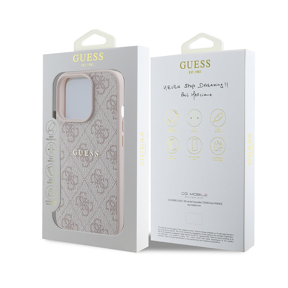 iPhone 14 Pro Max Kılıf Guess Orijinal Lisanslı M-safe Şarj Özellikli 4G Desen Yazı Logolu Kılıf