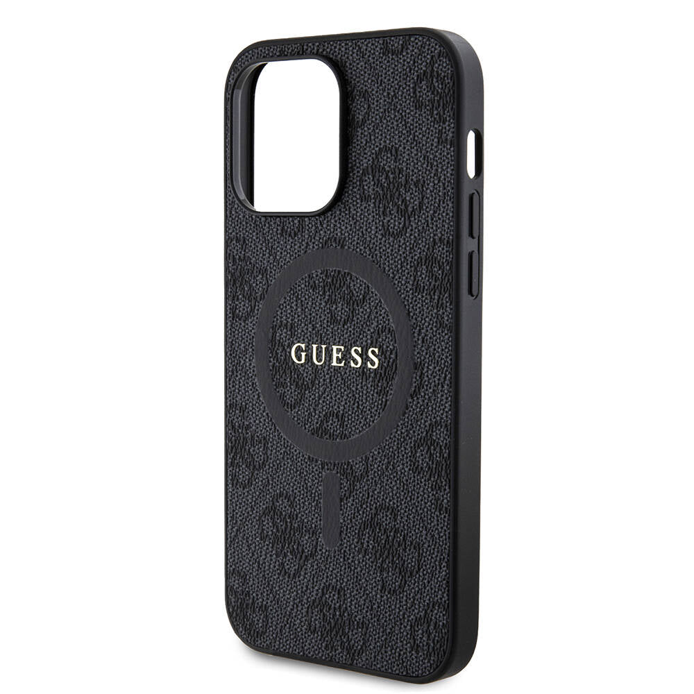 iPhone 14 Pro Max Kılıf Guess Orijinal Lisanslı M-safe Şarj Özellikli PU Halkalı 4G Desenli Yazı Logolu Kılıf