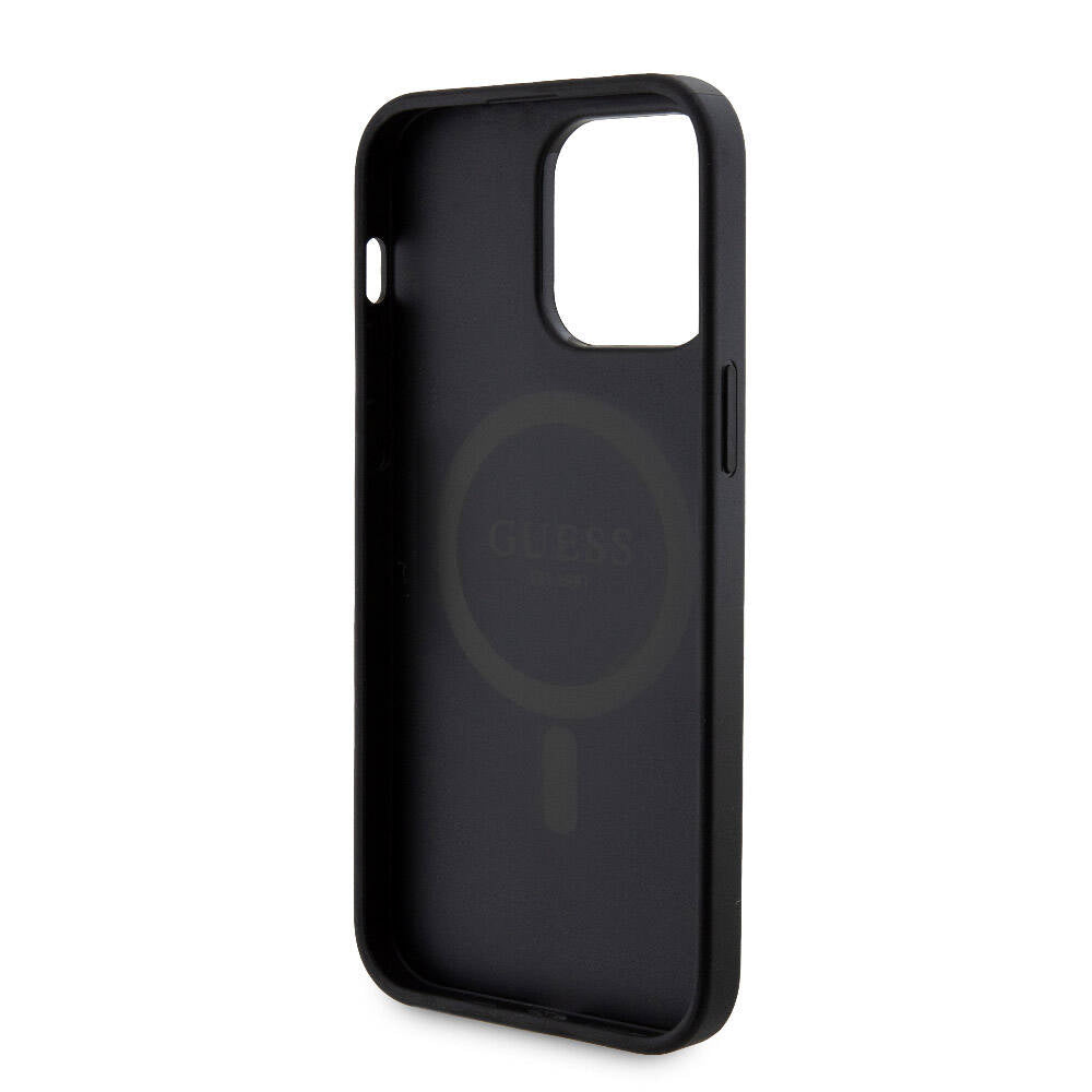 iPhone 14 Pro Max Kılıf Guess Orijinal Lisanslı M-safe Şarj Özellikli Yazı Logolu 4G Desenli Kılıf + Powerbank 5000mAh 2in1 Set