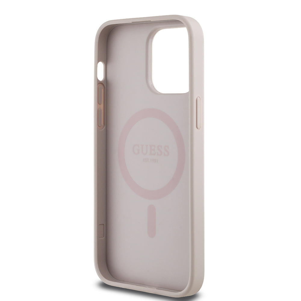 iPhone 14 Pro Max Kılıf Guess Orijinal Lisanslı M-safe Şarj Özellikli Yazı Logolu Circle Classic Kılıf