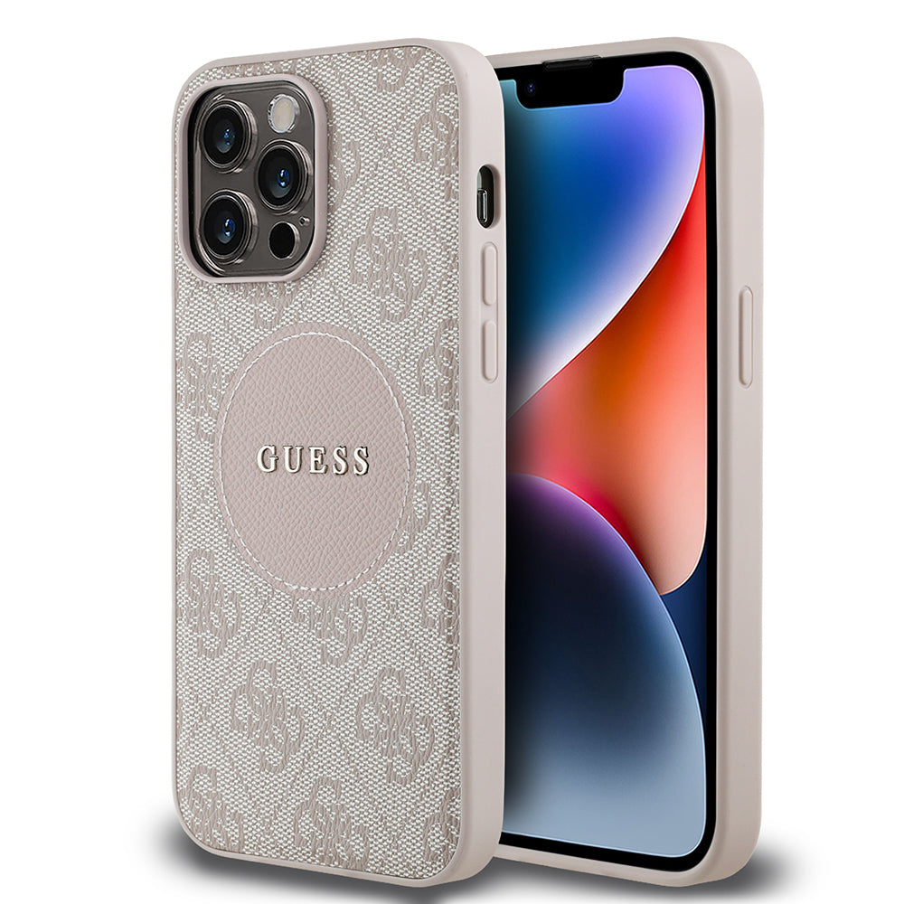 iPhone 14 Pro Max Kılıf Guess Orijinal Lisanslı M-safe Şarj Özellikli Yazı Logolu Circle Classic Kılıf