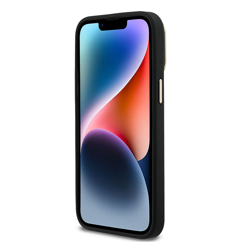 iPhone 14 Pro Max Kılıf Guess Orijinal Lisanslı PU Deri 4G Desenli Metal Büyük 4G ve Yazı Logolu Kamera Standlı Kılıf