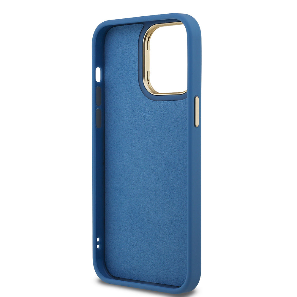 iPhone 14 Pro Max Kılıf Guess Orijinal Lisanslı PU Deri 4G Desenli Metal Büyük 4G ve Yazı Logolu Kamera Standlı Kılıf