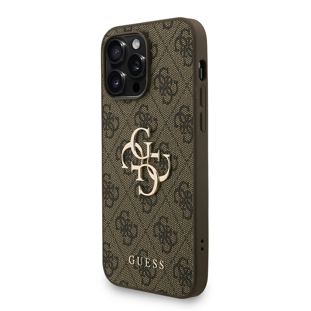 iPhone 14 Pro Max Kılıf Guess Orijinal Lisanslı PU Deri Bilek Askı İpli Metal Büyük 4G ve Yazı Logolu Kılıf