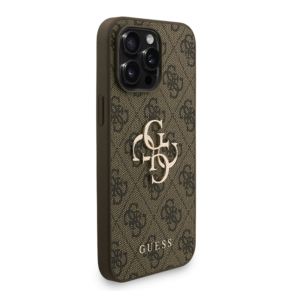 iPhone 14 Pro Max Kılıf Guess Orijinal Lisanslı PU Deri Bilek Askı İpli Metal Büyük 4G ve Yazı Logolu Kılıf