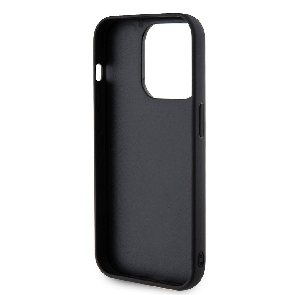 iPhone 14 Pro Max Kılıf Guess Orijinal Lisanslı PU Deri Metal Yazı Logolu Kapitone Kılıf