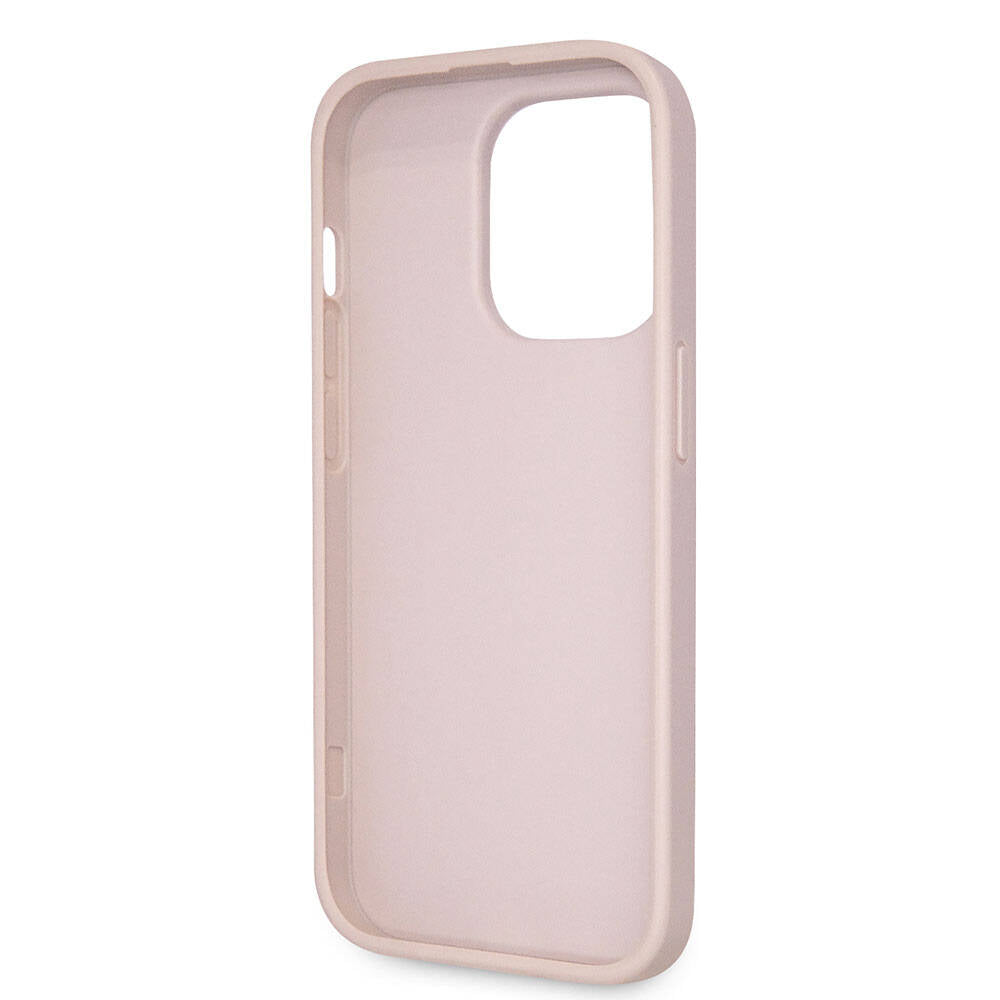 iPhone 14 Pro Max Kılıf Guess Orijinal Lisanslı PU Deri Taşlı Üçgen Logo 4G Desenli Kılıf