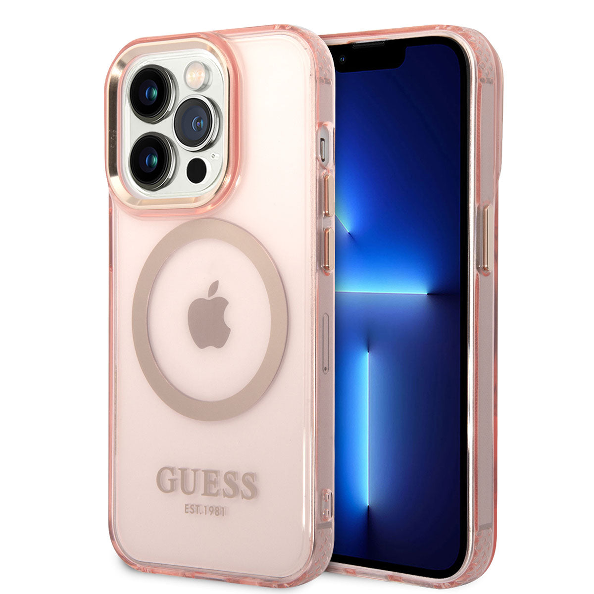 iPhone 14 Pro Max Kılıf GUESS M-safe Şarj Özellikli Airbagli Dizayn Kılıf