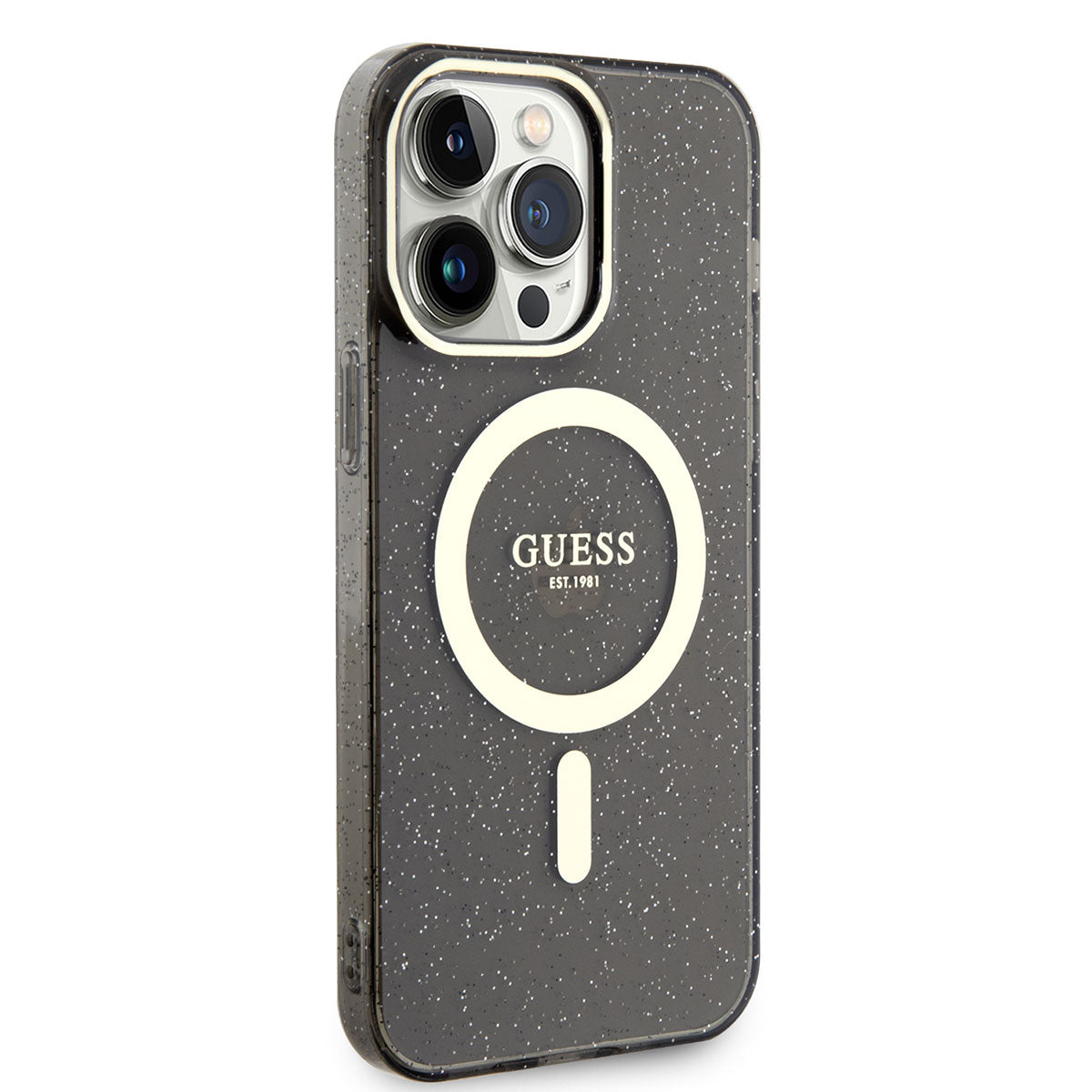 iPhone 14 Pro Max Kılıf GUESS M-safe Şarj Özellikli Glitter Kılıf