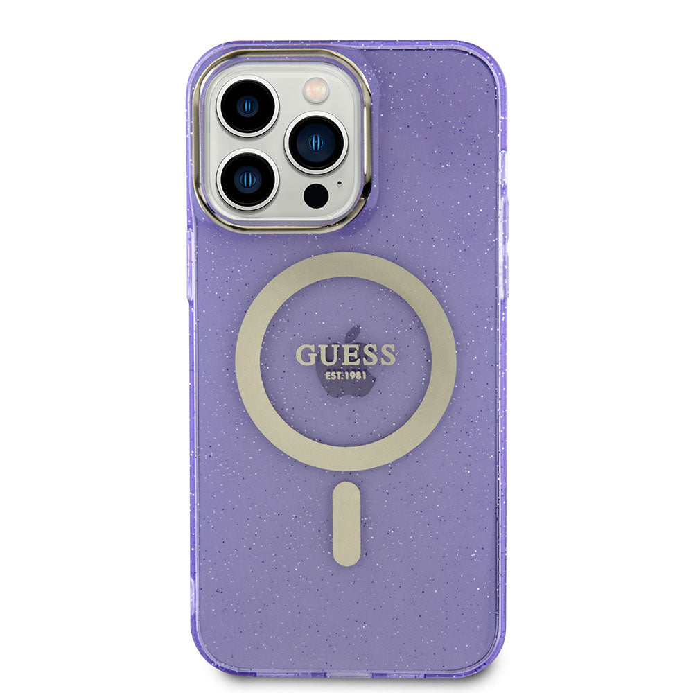 iPhone 14 Pro Max Kılıf GUESS M-safe Şarj Özellikli Glitter Kılıf