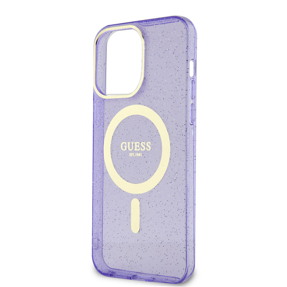 iPhone 14 Pro Max Kılıf GUESS M-safe Şarj Özellikli Glitter Kılıf