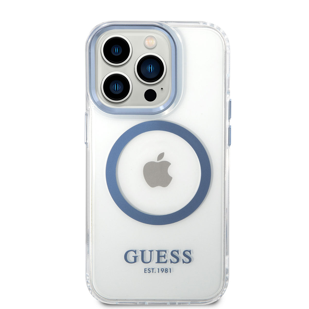 iPhone 14 Pro Max Kılıf GUESS M-safe Şarj Özellikli Metal Kamera Çerçeveli Kılıf