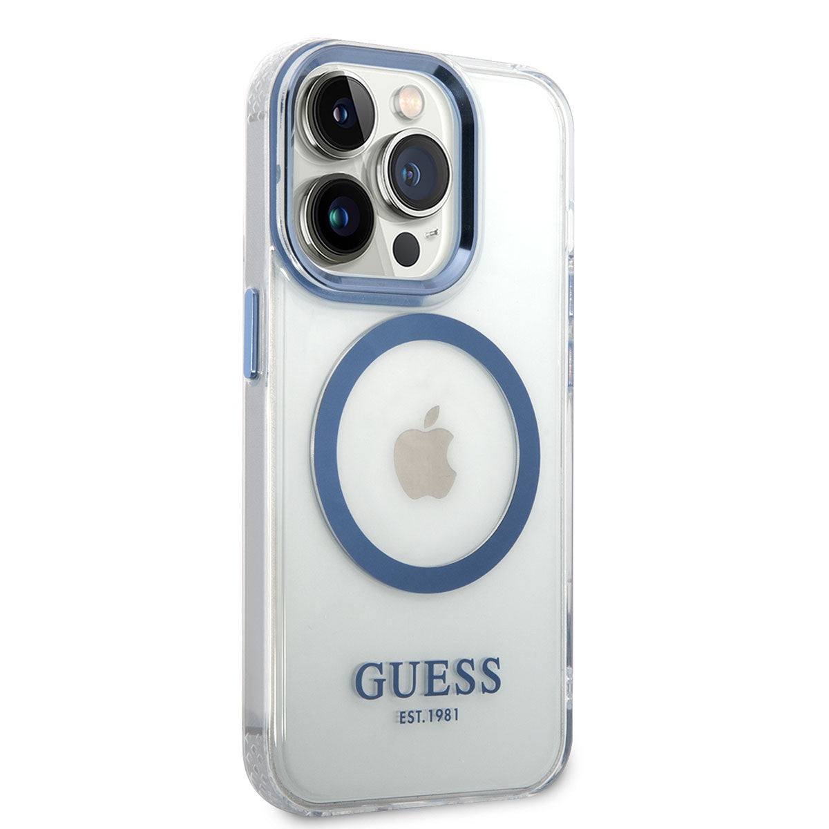 iPhone 14 Pro Max Kılıf GUESS M-safe Şarj Özellikli Metal Kamera Çerçeveli Kılıf