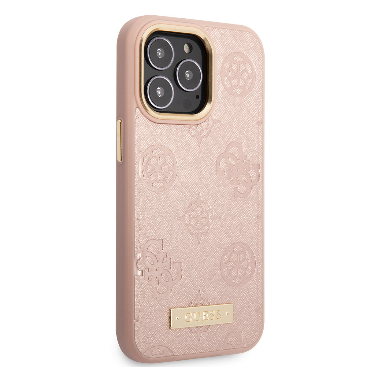iPhone 14 Pro Max Kılıf GUESS M-safe Şarj Özellikli PU Deri Metal Logolu Kılıf