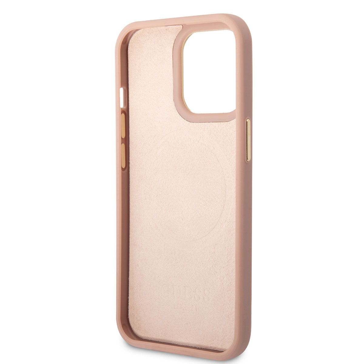 iPhone 14 Pro Max Kılıf GUESS M-safe Şarj Özellikli PU Deri Metal Logolu Kılıf