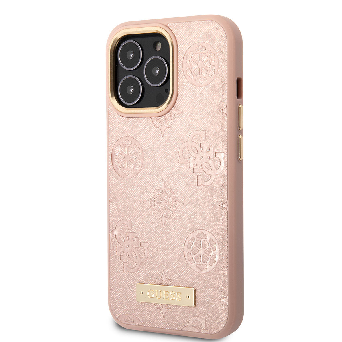 iPhone 14 Pro Max Kılıf GUESS M-safe Şarj Özellikli PU Deri Metal Logolu Kılıf